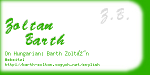 zoltan barth business card